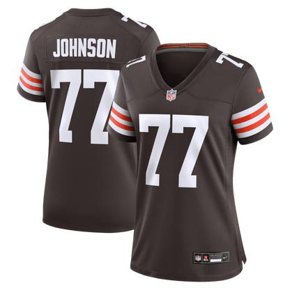 Zion Johnson 77 Cleveland Browns Women's Team Game Jersey - Brown