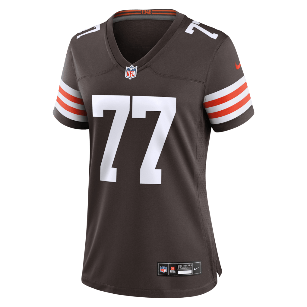 Zion Johnson 77 Cleveland Browns Women's Team Game Jersey - Brown