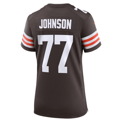 Zion Johnson 77 Cleveland Browns Women's Team Game Jersey - Brown