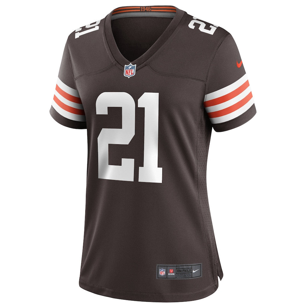 Denzel Ward 21 Cleveland Browns Women's Team Game Jersey - Brown