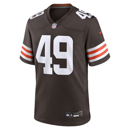 Carson Schwesinger 49 Cleveland Browns Team Game Men Jersey - Brown