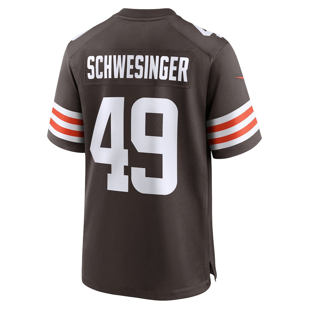 Carson Schwesinger 49 Cleveland Browns Team Game Men Jersey - Brown