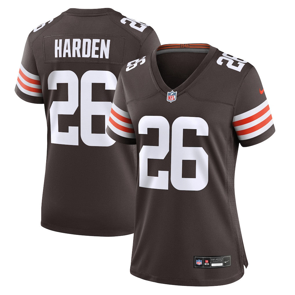Myles Harden 26 Cleveland Browns Women's Team Game Jersey - Brown