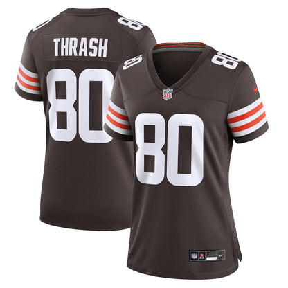 Jamari Thrash 80 Cleveland Browns Women's Team Game Jersey - Brown