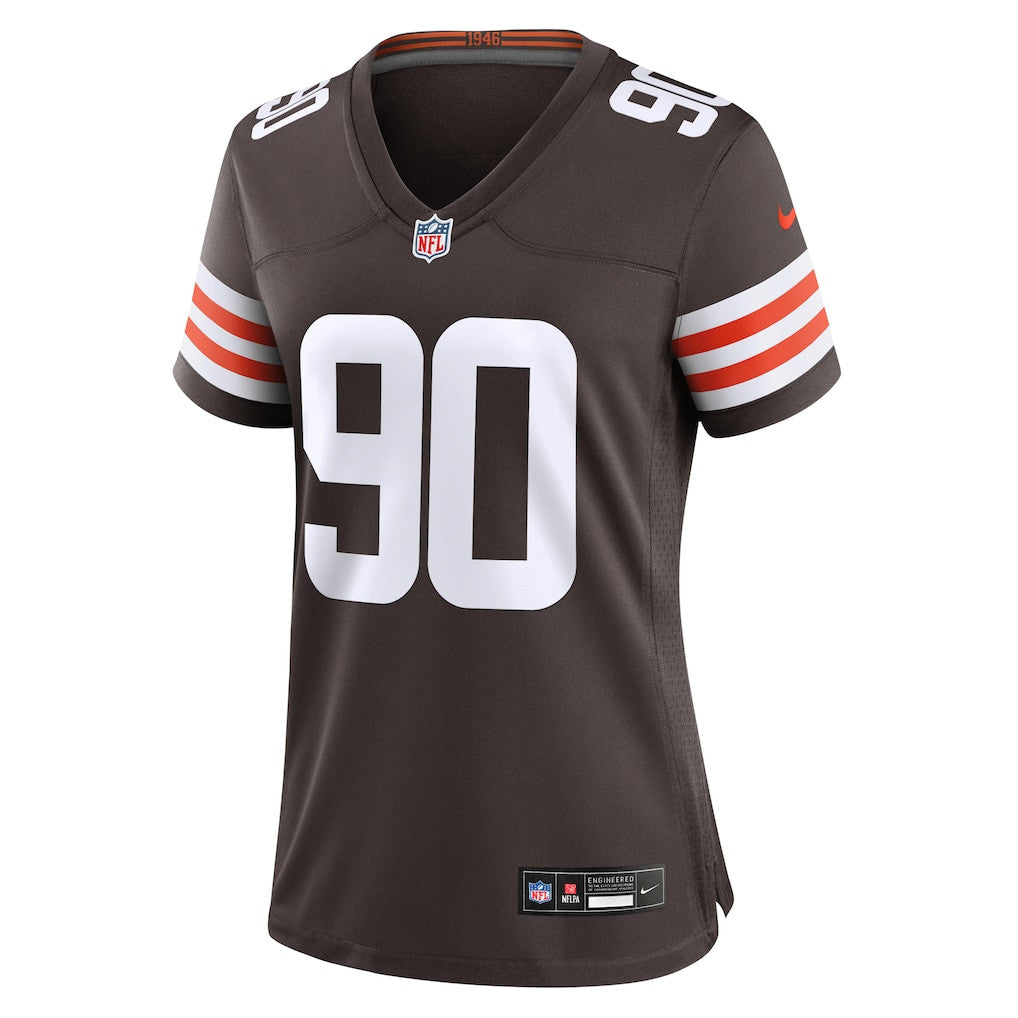 Maurice Hurst II 90 Cleveland Browns Women's Team Game Jersey - Brown