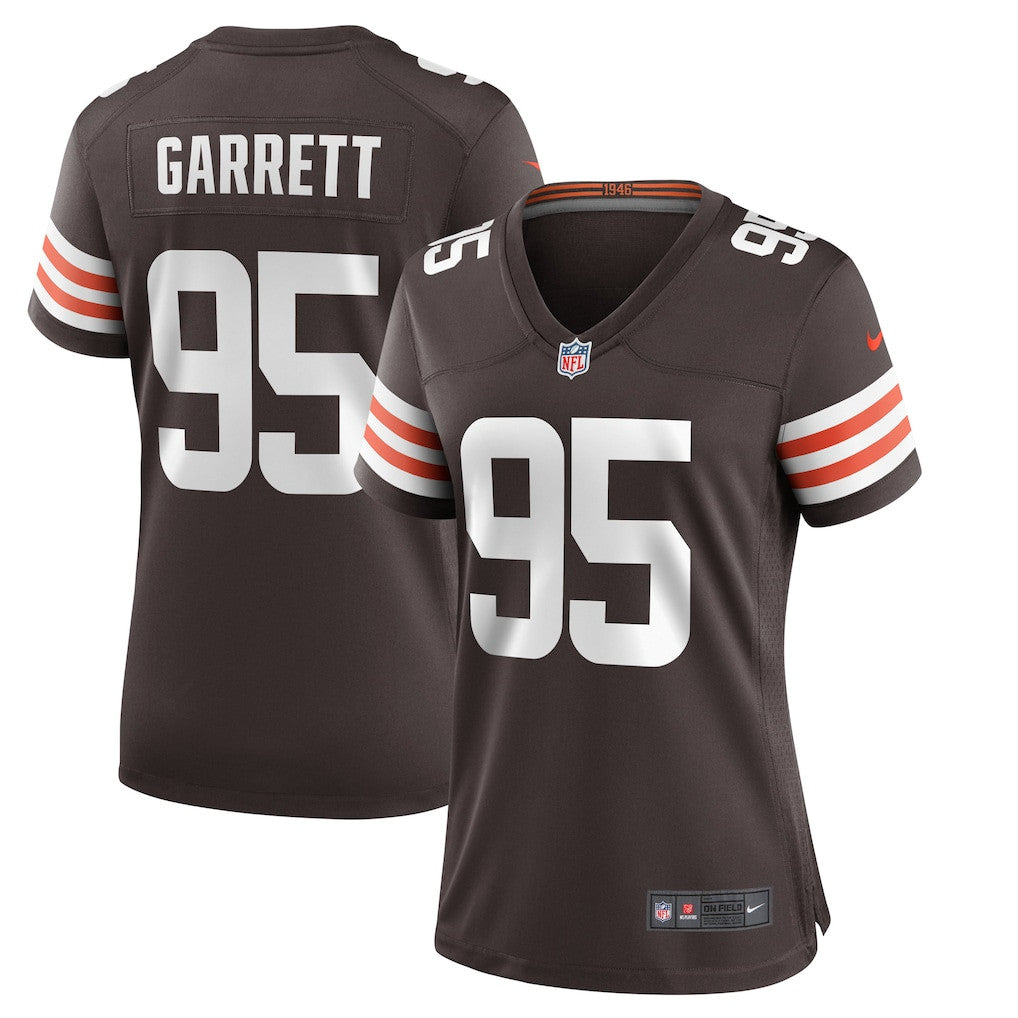 Myles Garrett 95 Cleveland Browns Women's Team Game Jersey - Brown