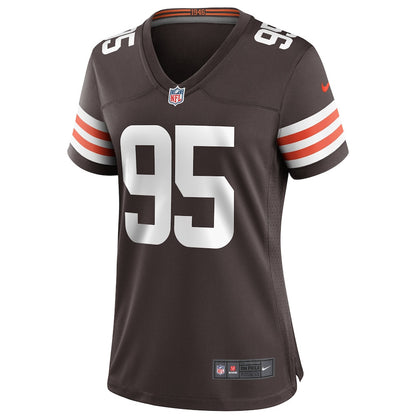 Myles Garrett 95 Cleveland Browns Women's Team Game Jersey - Brown