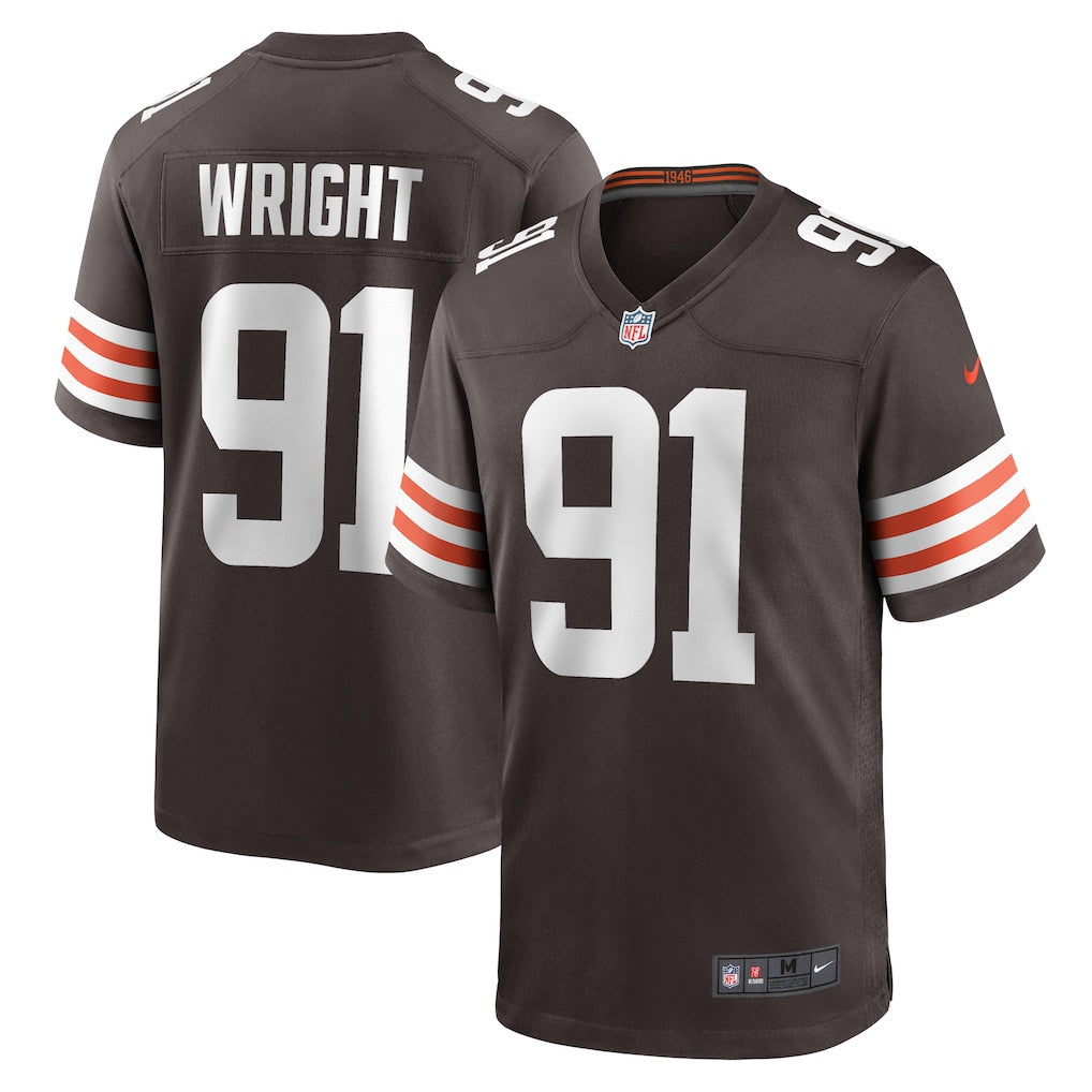 Alex Wright 91 Cleveland Browns Game Men Jersey - Brown