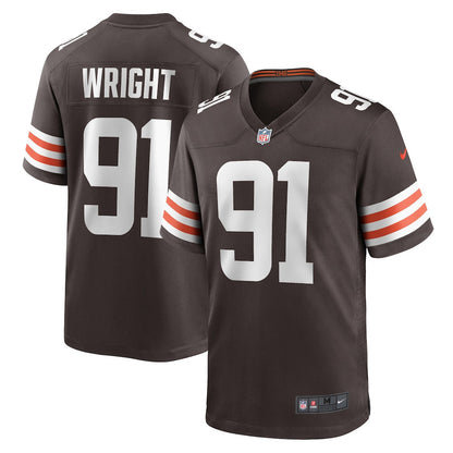 Alex Wright 91 Cleveland Browns Game Men Jersey - Brown