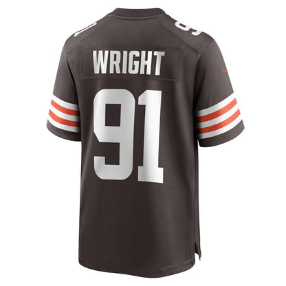 Alex Wright 91 Cleveland Browns Game Men Jersey - Brown
