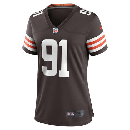 Alex Wright 91 Cleveland Browns Women's Team Game Jersey - Brown
