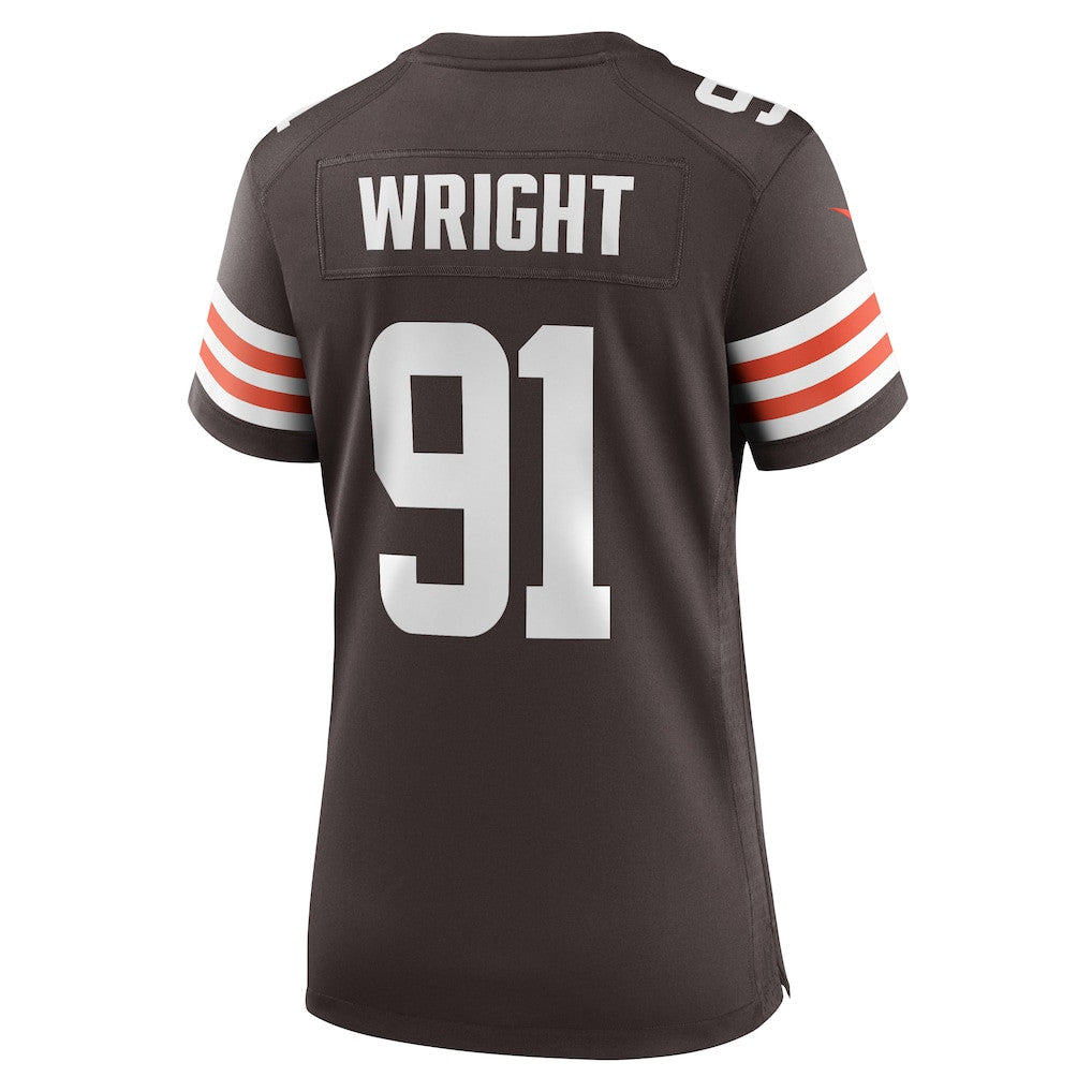 Alex Wright 91 Cleveland Browns Women's Team Game Jersey - Brown