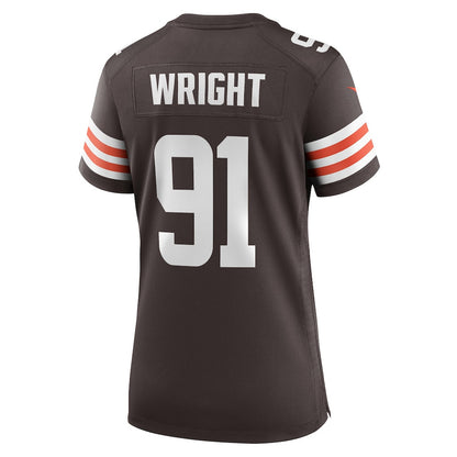 Alex Wright 91 Cleveland Browns Women's Team Game Jersey - Brown