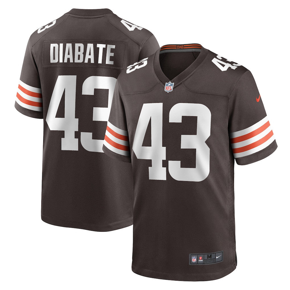 Mohamoud Diabate 43 Cleveland Browns Game Men Jersey - Brown