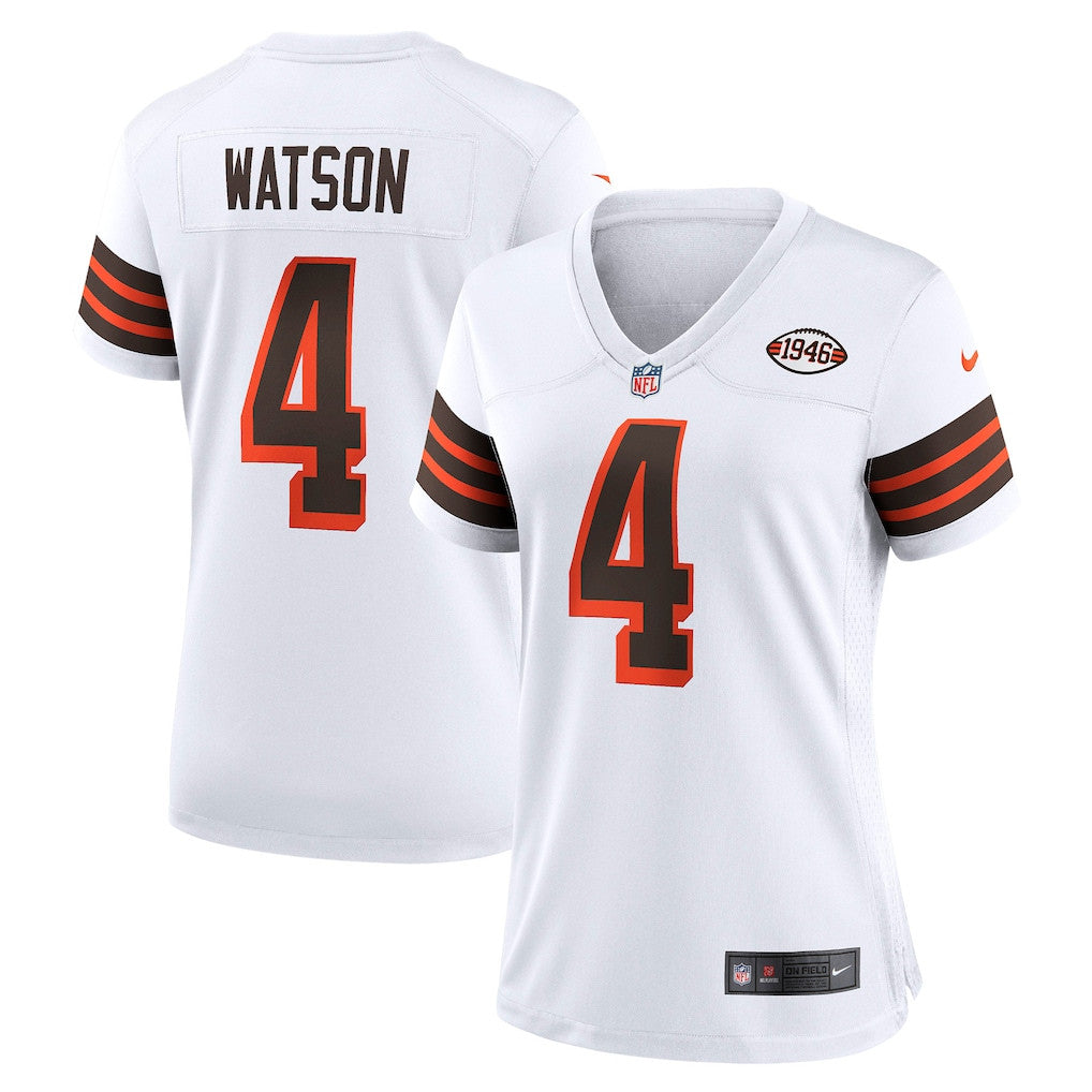 Deshaun Watson 4 Cleveland Browns Women's Team Game Jersey - White