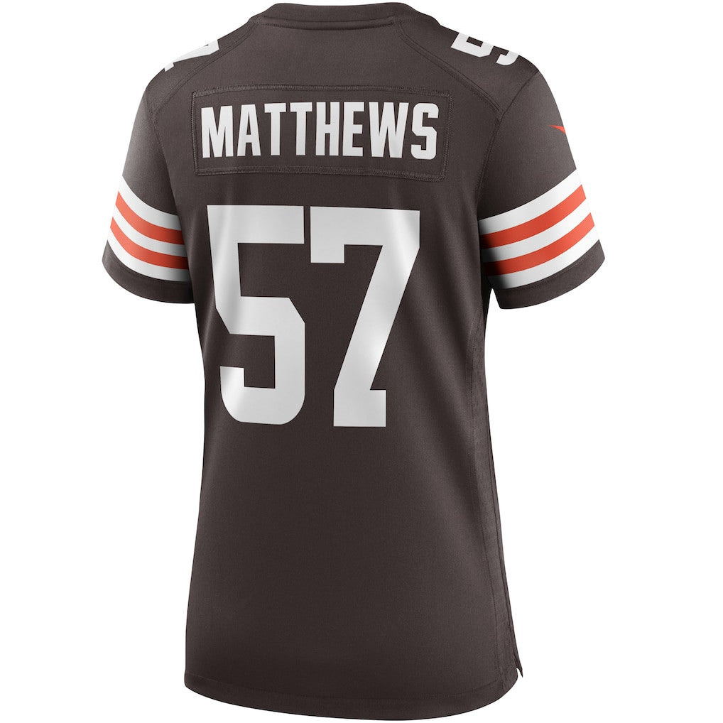 Clay Matthews 57 Cleveland Browns Women's Game Jersey - Brown