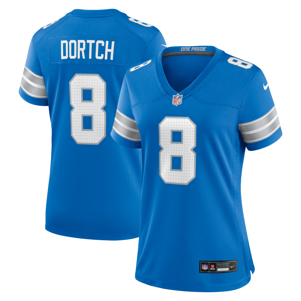 Greg Dortch 8 Detroit Lions Women's Team Game Jersey - Blue
