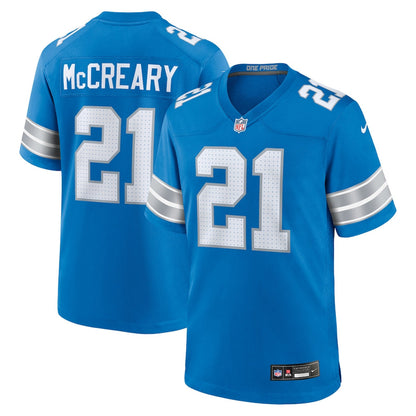 Roger McCreary 21 Detroit Lions Team Game Men Jersey - Blue