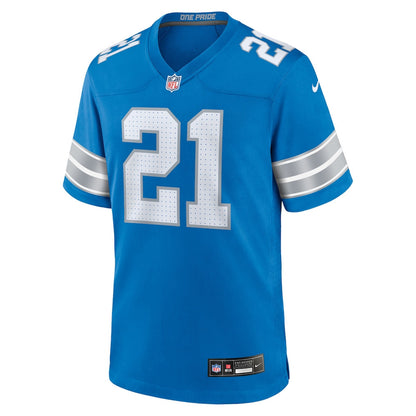 Roger McCreary 21 Detroit Lions Team Game Men Jersey - Blue