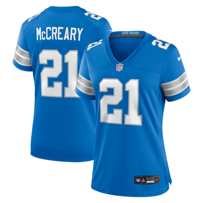 Roger McCreary 21 Detroit Lions Women's Team Game Jersey - Blue