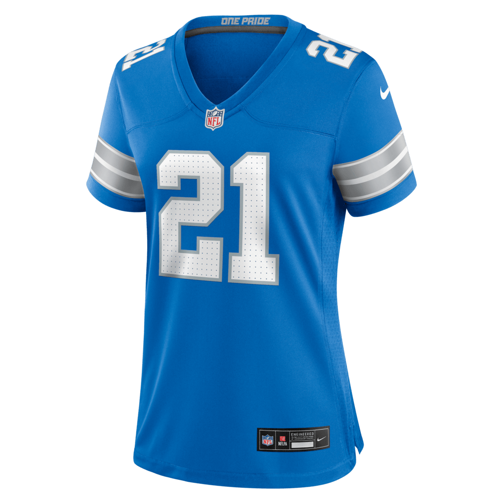 Roger McCreary 21 Detroit Lions Women's Team Game Jersey - Blue