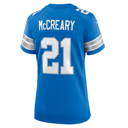 Roger McCreary 21 Detroit Lions Women's Team Game Jersey - Blue