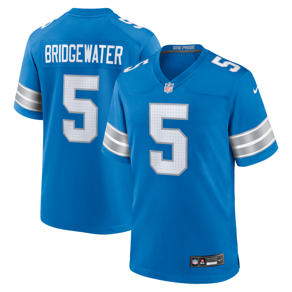 Teddy Bridgewater 5 Detroit Lions Team Game Men Jersey - Blue