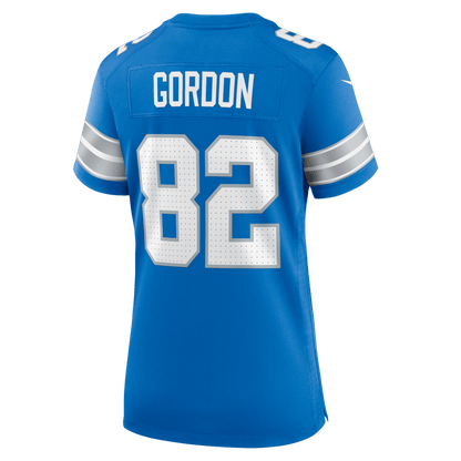 Thomas Gordon 82 Detroit Lions Women's Team Game Jersey - Blue