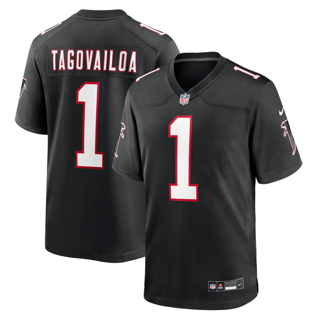 Tua Tagovailoa 1 Atlanta Falcons Alternate Game Men Jersey - Black