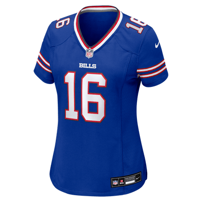 Tyler Bass 16 Buffalo Bills Women's Team Game Jersey - Royal