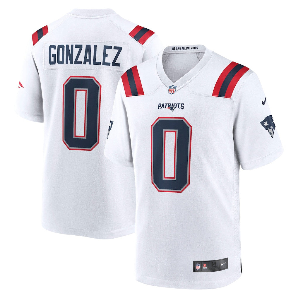 Christian Gonzalez 0 New England Patriots Game Men Jersey - White