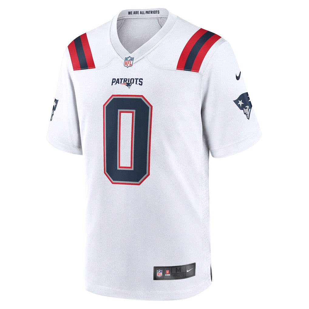 Christian Gonzalez 0 New England Patriots Game Men Jersey - White