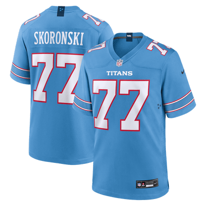 Peter Skoronski 77 Tennessee Titans Game Men Jersey - Light Blue