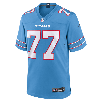 Peter Skoronski 77 Tennessee Titans Game Men Jersey - Light Blue