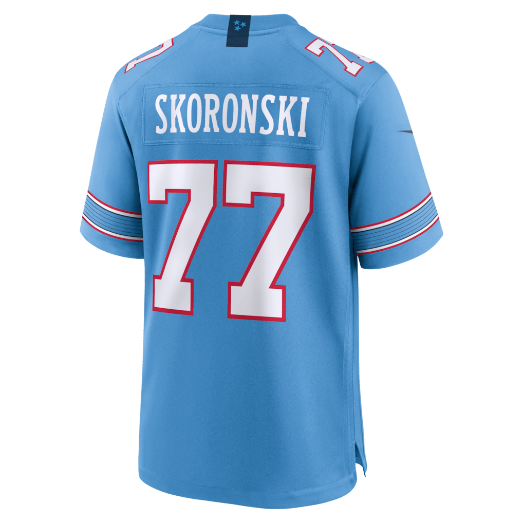 Peter Skoronski 77 Tennessee Titans Game Men Jersey - Light Blue