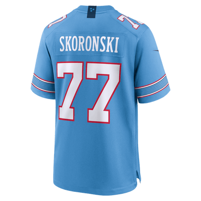 Peter Skoronski 77 Tennessee Titans Game Men Jersey - Light Blue