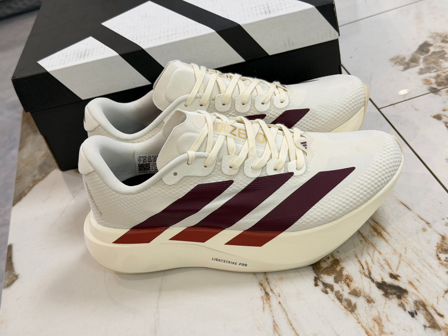adidas Adizero Evo SL Woven "Off White / Maroon"