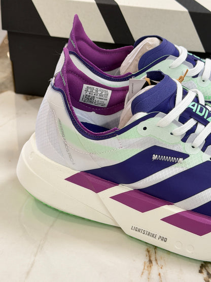 adidas Adizero Adios Pro 4 "Core White Purple Lime Burst" Running Shoes