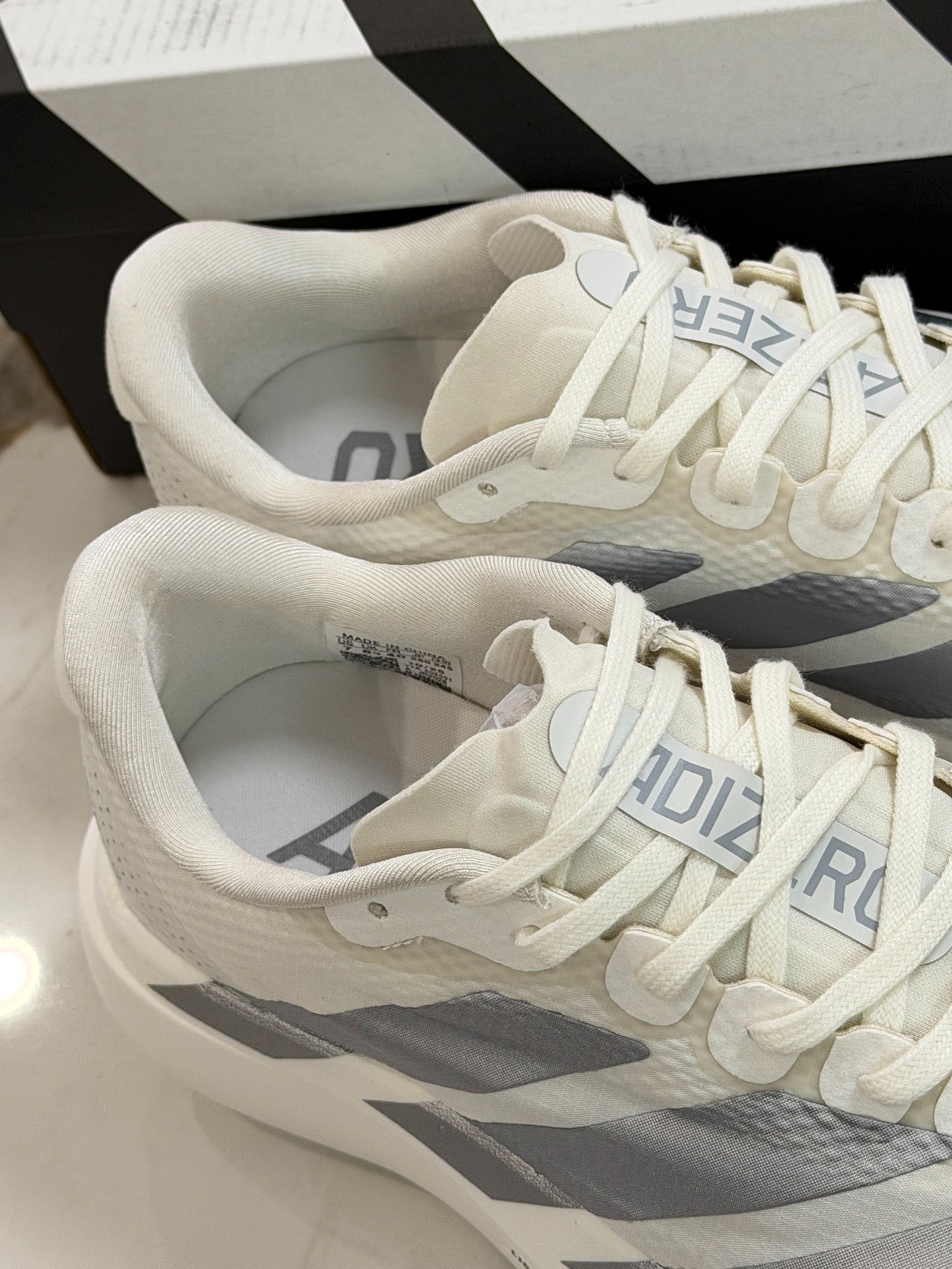 adidas Adizero Evo SL Woven Shoes - Core White / Halo Silver