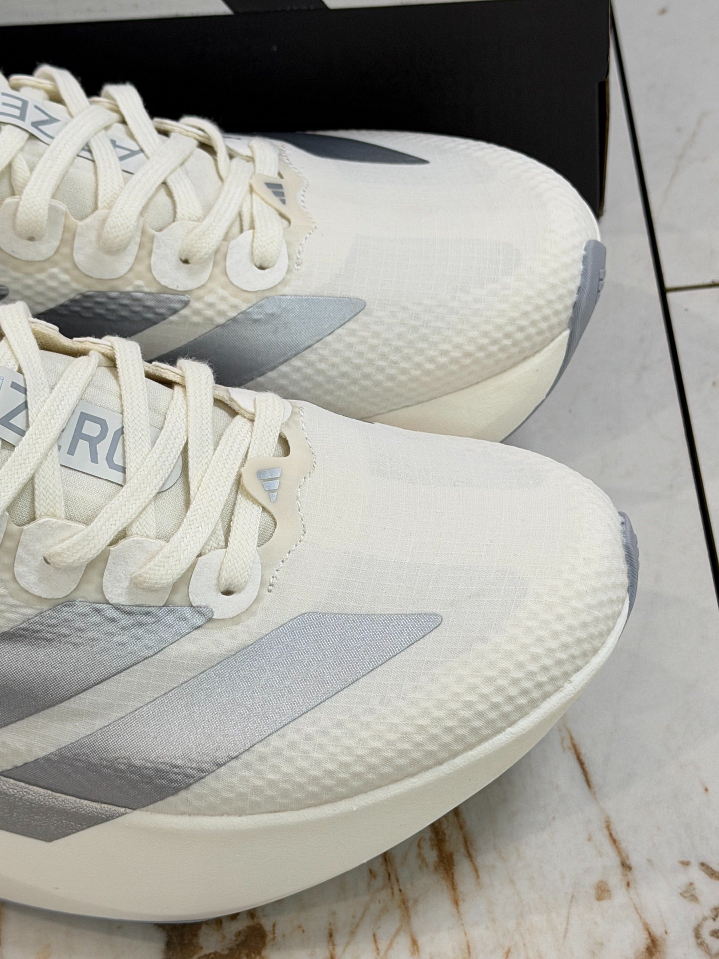 adidas Adizero Evo SL Woven Shoes - Core White / Halo Silver