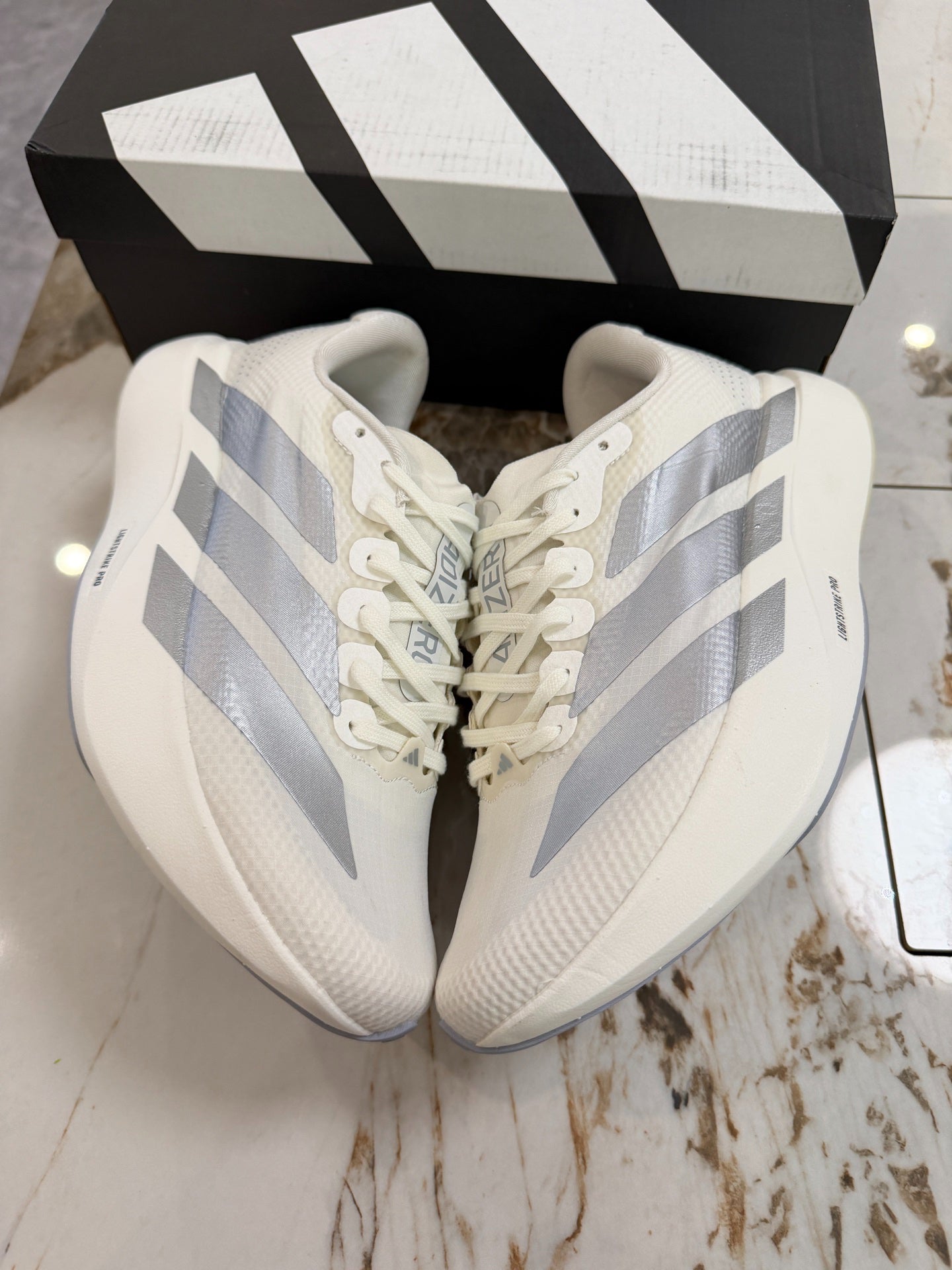 adidas Adizero Evo SL Woven Shoes - Core White / Halo Silver