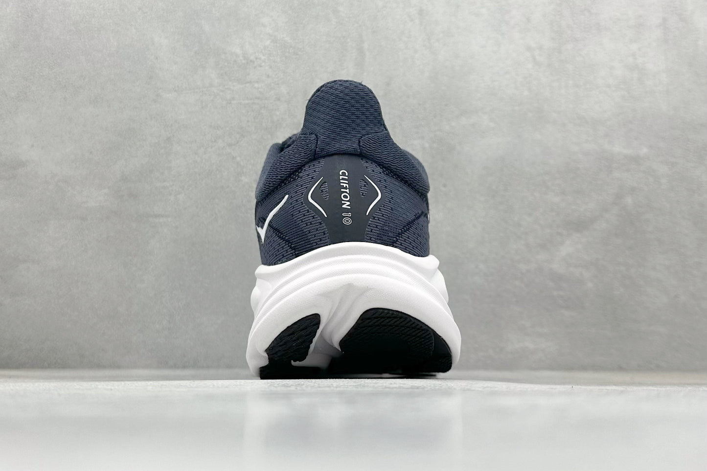HOKA Clifton 10 Navy White Cushioned Road Running Sneakers