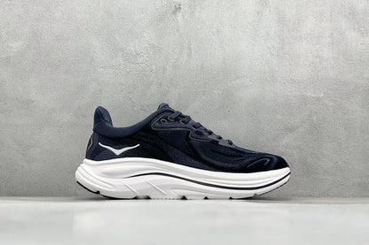 HOKA Clifton 10 Navy White Cushioned Road Running Sneakers