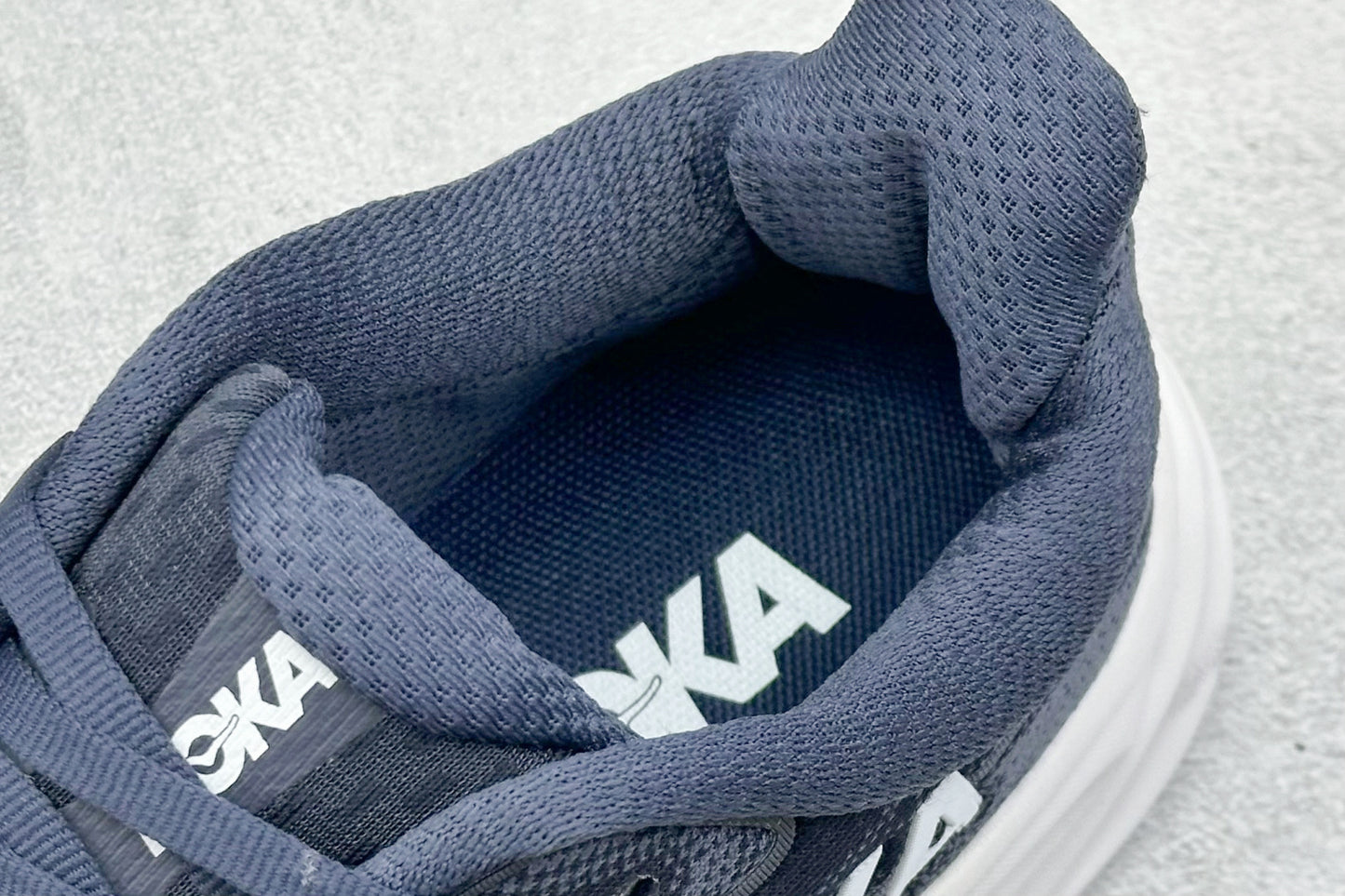HOKA Clifton 10 Navy White Cushioned Road Running Sneakers