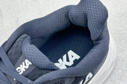 HOKA Clifton 10 Navy White Cushioned Road Running Sneakers