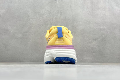 HOKA Bondi 8 Yellow Purple Gradient Blue Logo Running Shoes