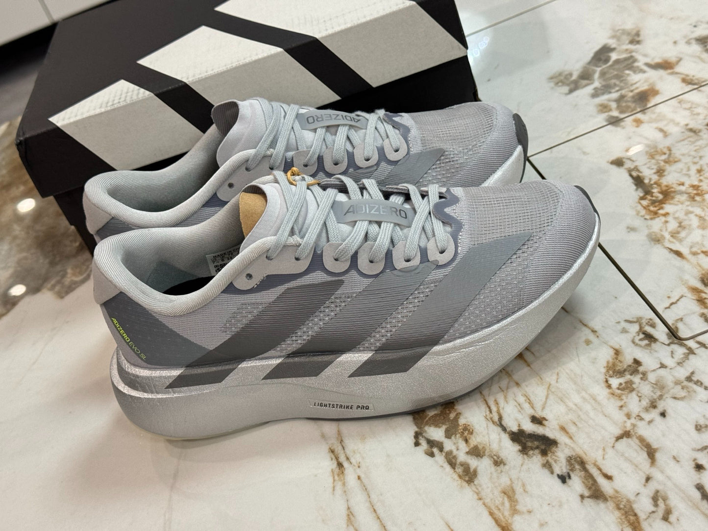 adidas Adizero Evo SL in the "Silver Metallic"