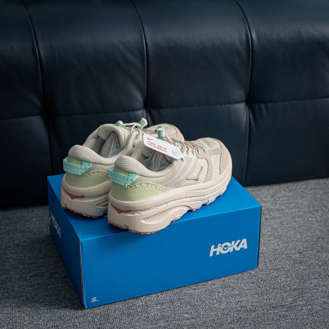 HOKA Bondi 8 "Beige/Mint" Low-Top Max-Cushioning Lifestyle Sneakers