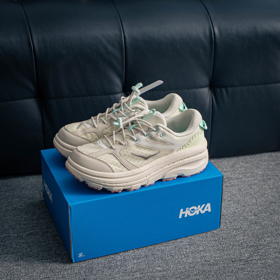 HOKA Bondi 8 "Beige/Mint" Low-Top Max-Cushioning Lifestyle Sneakers