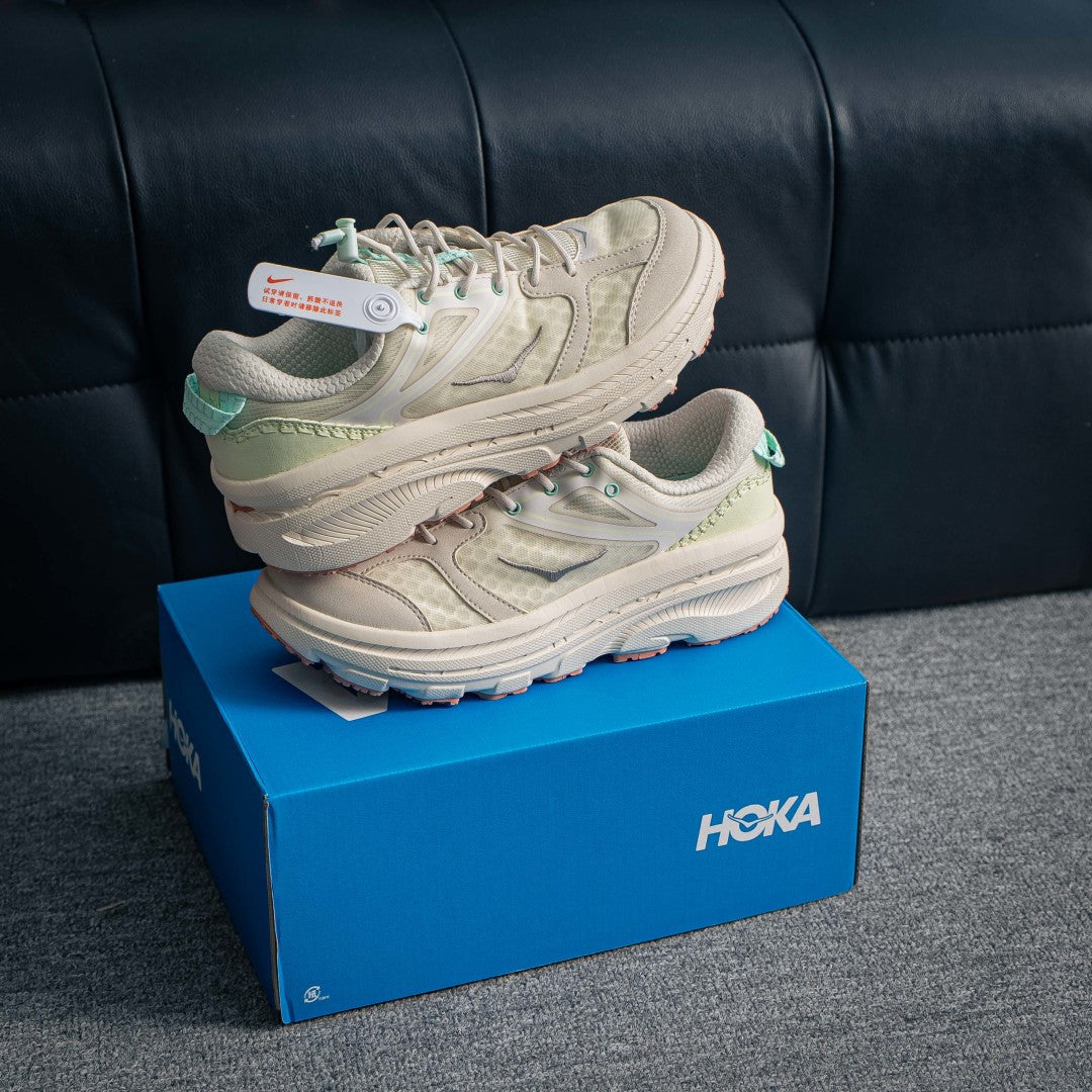HOKA Bondi 8 "Beige/Mint" Low-Top Max-Cushioning Lifestyle Sneakers